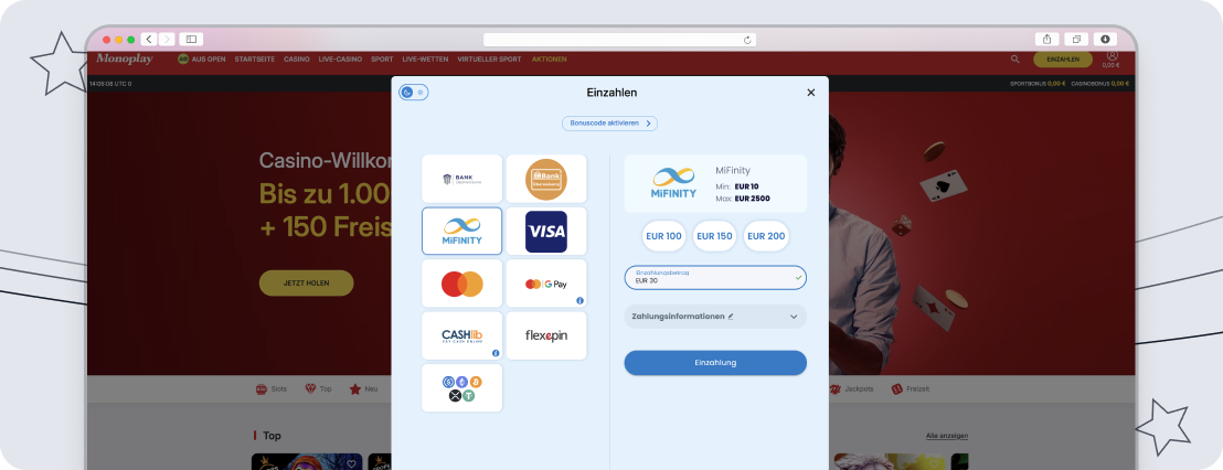MonoPlay Zahlungsmethoden