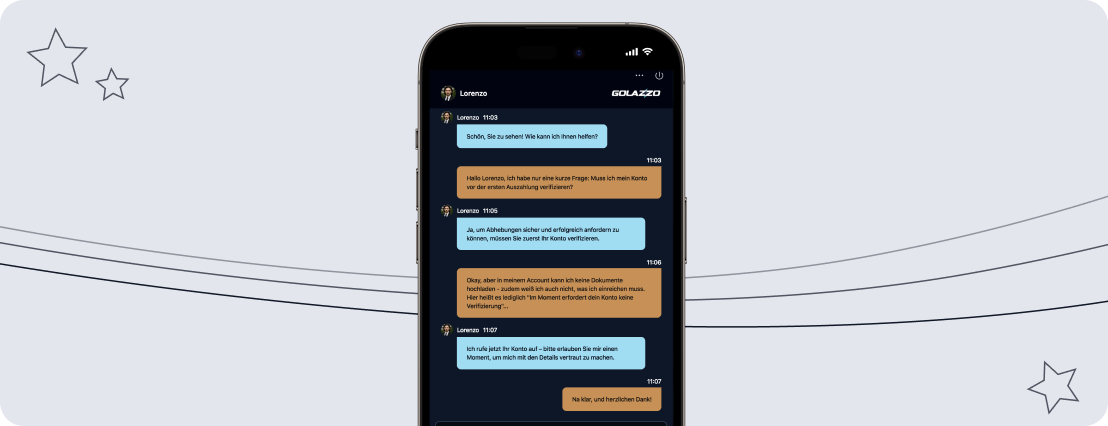 Golazzo überzeugt mit einem sehr guten Chat-Support