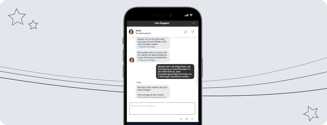 Licht und Schatten beim Live-Chat-Supoort im Vipsta Test