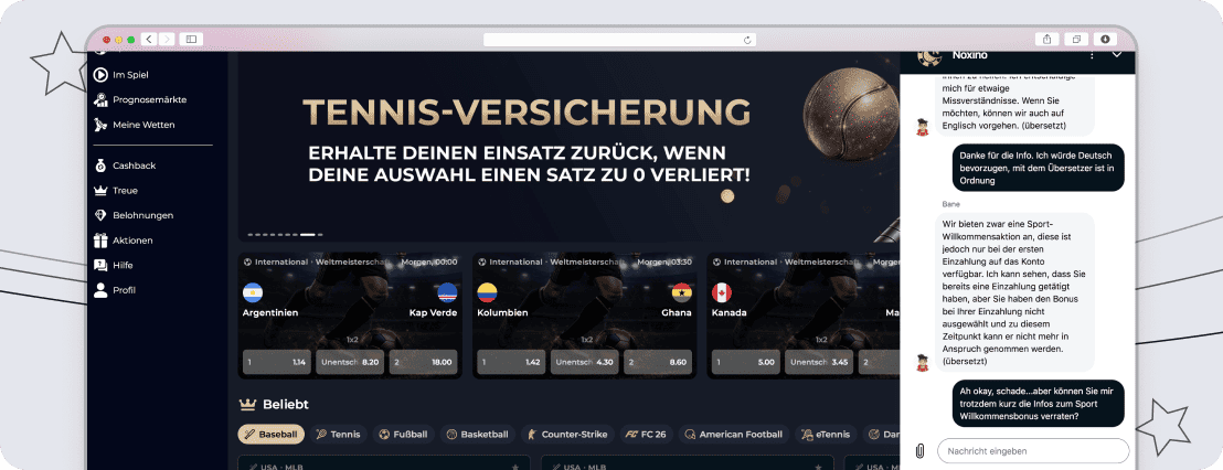 Noxino überzeugt mit gutem, schnellem Chat-Support