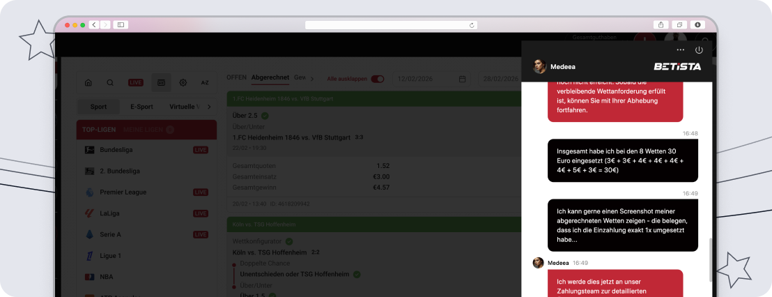 Betista überzeugt mit einem schnellen Live-Chat-Support