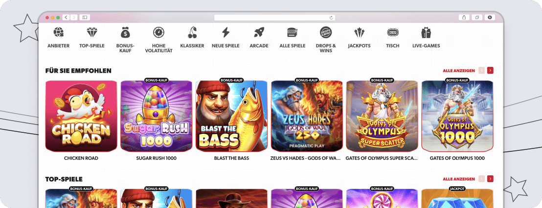 Der Casino-Bereich von Betista