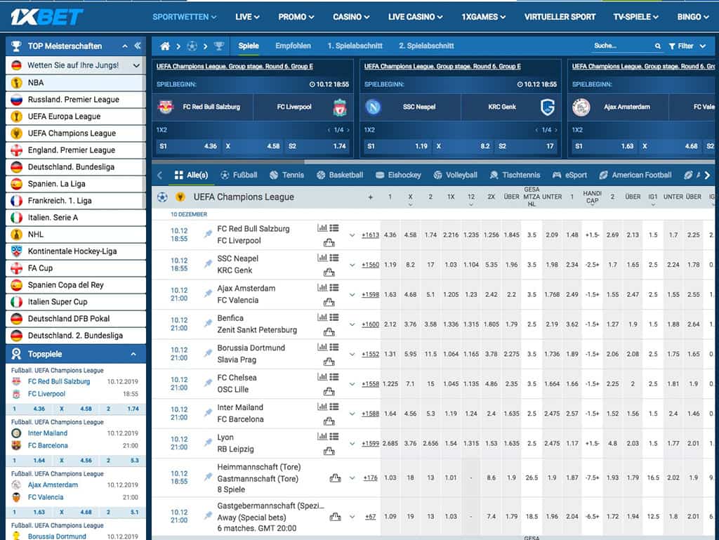 1xbet Sportwetten Erfahrungen – Wettangebot