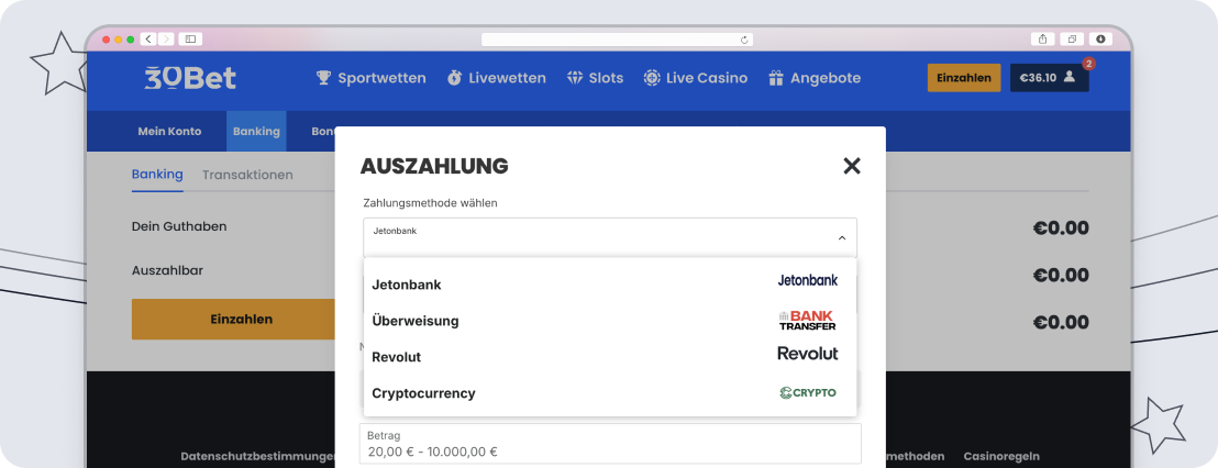 30Bet Auszahlung