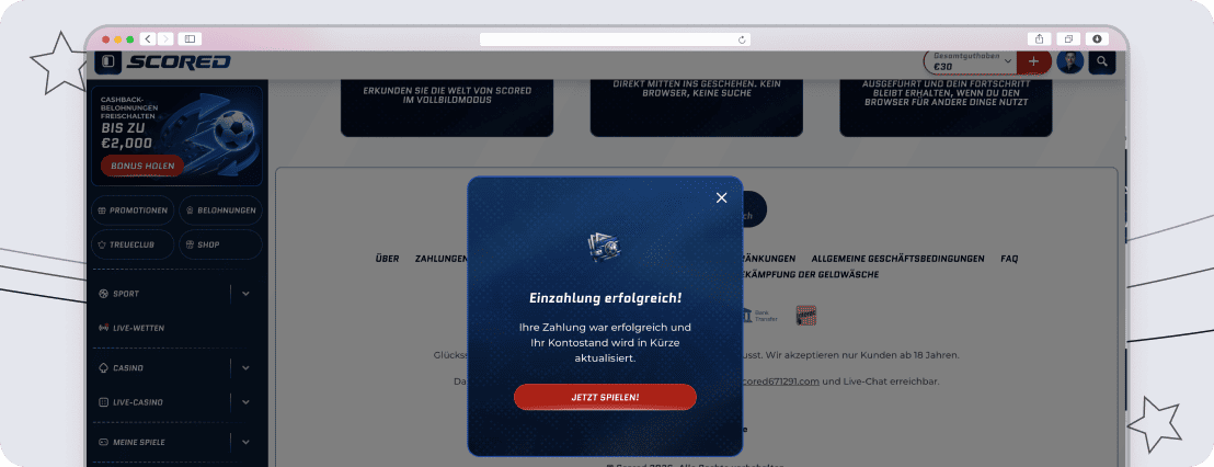 Einzahlung