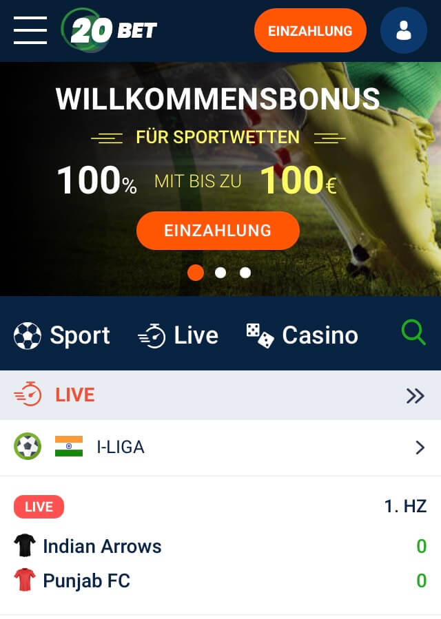 Mobile Ansicht von 20BET