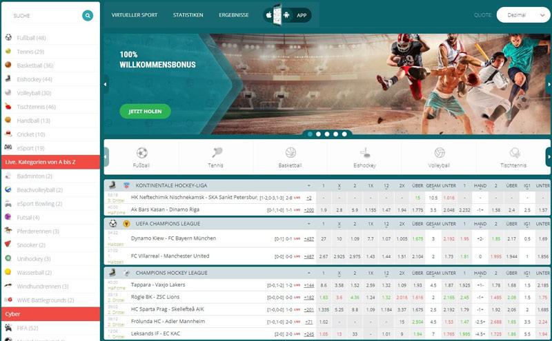 Wettangebot von 22bet