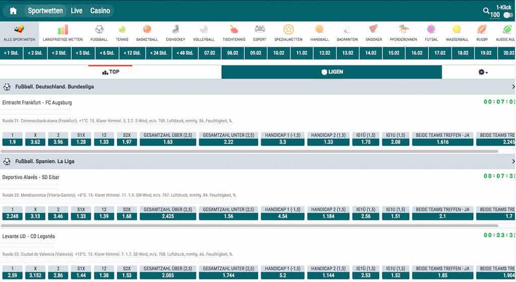 22bet Sportwetten Erfahrungen – Wettangebot