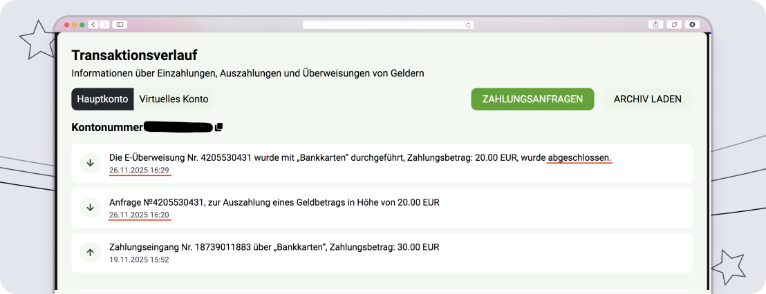 Betlabel Auszahlung Transaktionsverlauf