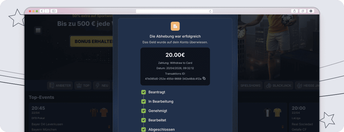 Erfolgreiche Auszahlung im BetRepublic Test