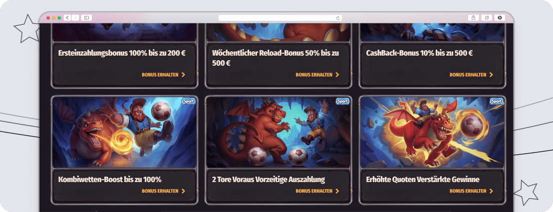 Bonusaktionen von Dragonia