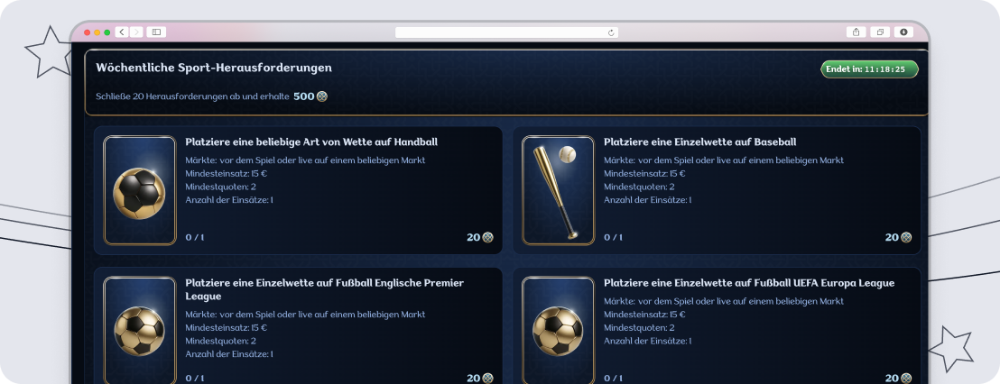 Millioner Treueprogramm mit Missionen