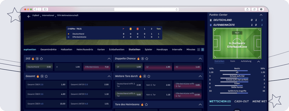 Livewetten bei BetScore