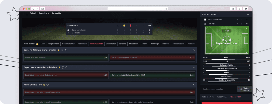 Aufgeräumt & übersichtlich: Livewetten bei Mafia Casino