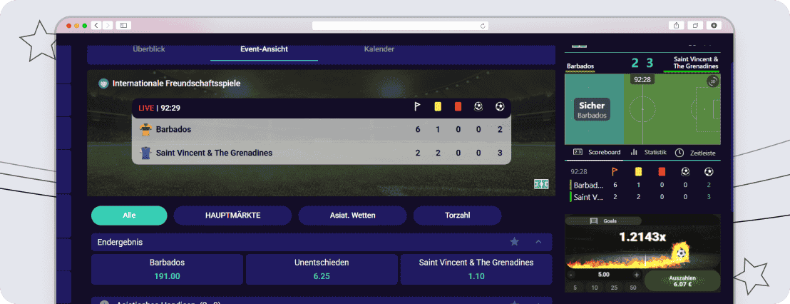 Betiator-Feature garantiert Livewetten-Hochspannung