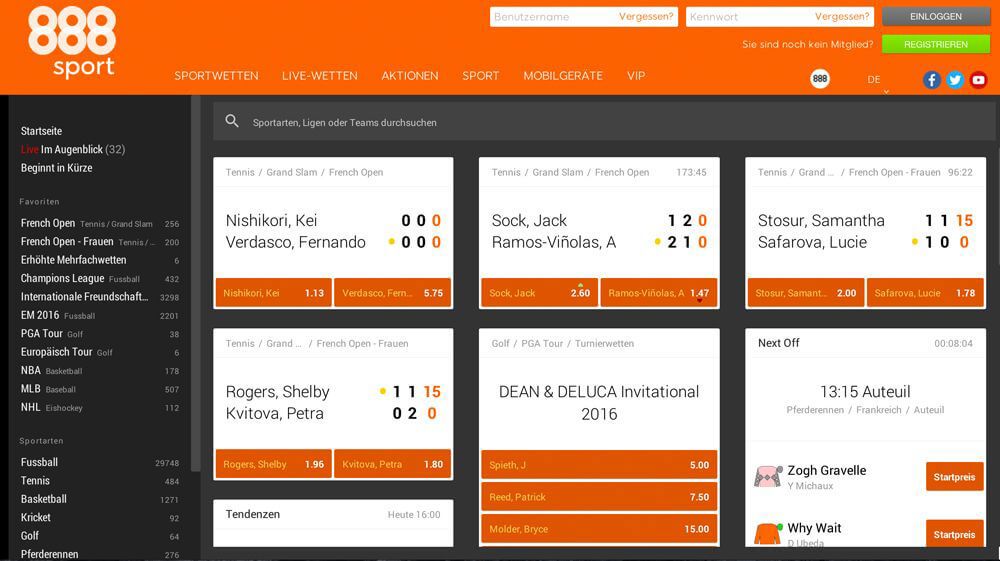 888sport – Gewinn, Limit, Mindesteinsatz und Maximalgewinn