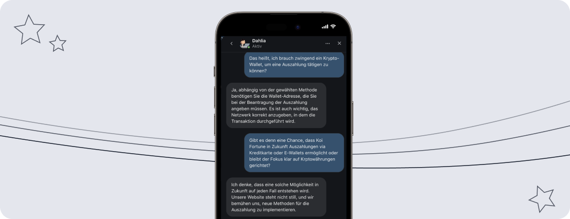 Der Live-Chat überzeugt im KoiFortune Test