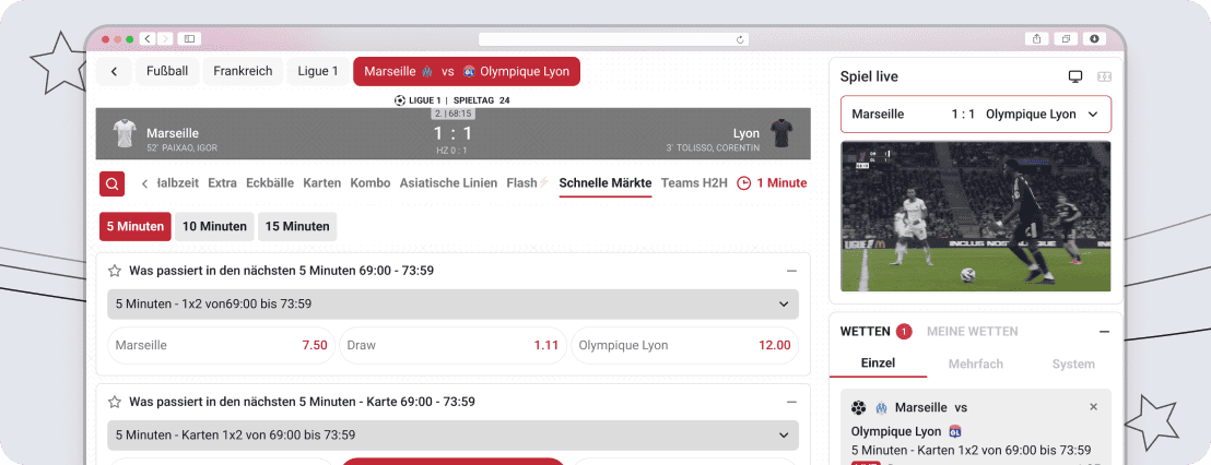 Livewetten mit Livestream bei Betista