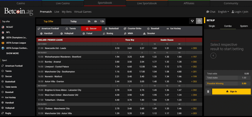 Betcoin Prematch Sportwetten - Dogecoin Wetten