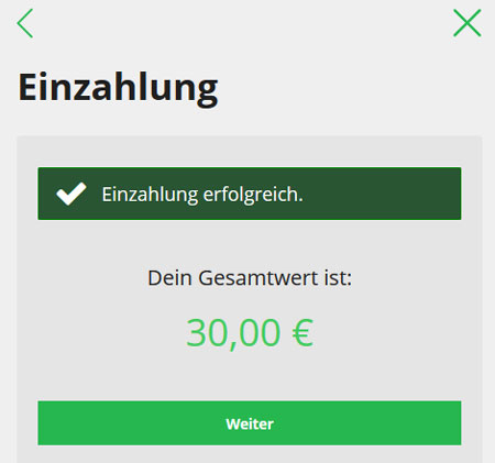 Betfive Einzahlung