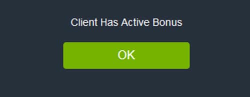 Betget Meldung - Kunde hat aktiven Bonus