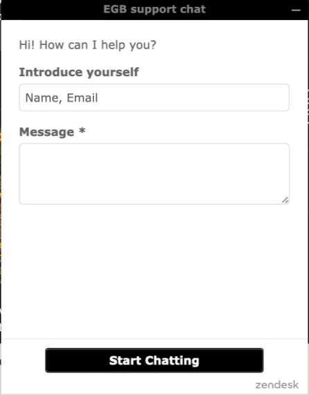 EGB Support Chat