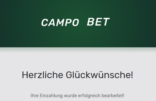 CampoBet Erfahrungen – Glückwünsche