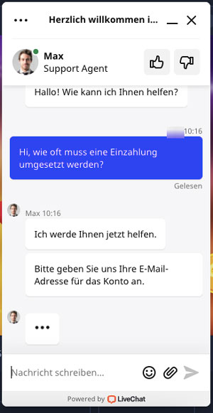 Live-Chat von Cashalot