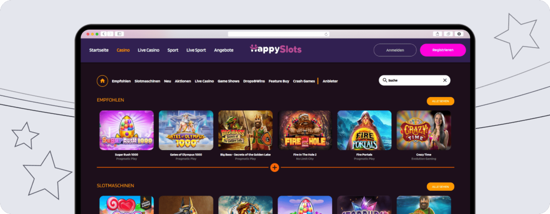 Casinospiele HappySlots desktop