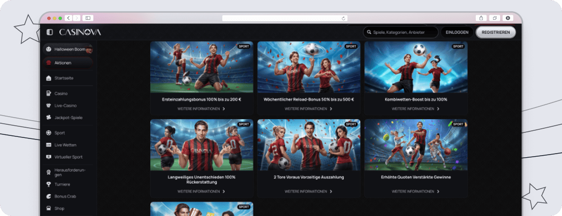 Casinova Bonus & VIP-Programm