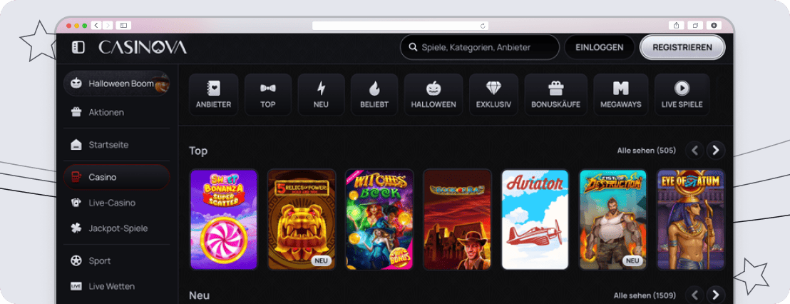 Casinova Weitere Angebote