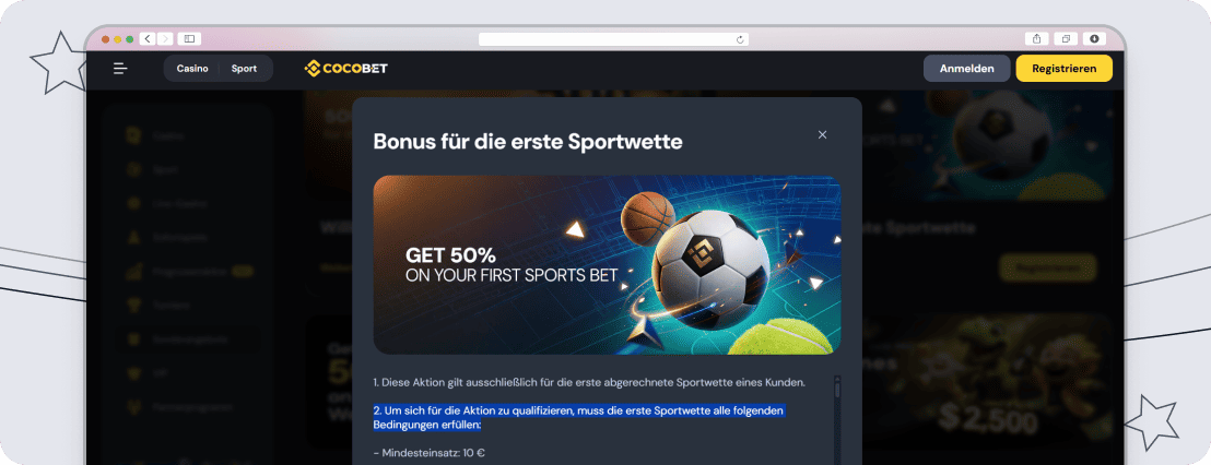 Cocobet Willkommensbonus