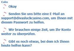 Kundenservice bei Divas Luck