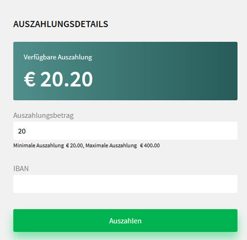 Dozenspins Auszahlung