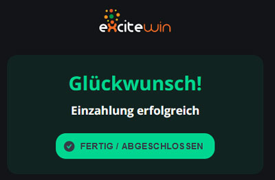 Excitewin Einzahlung