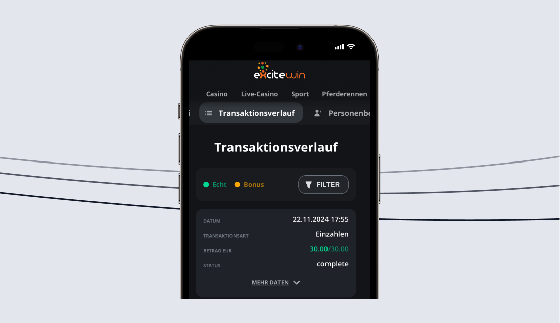 Excitewin Einzahlung Schritt 3 Mobile