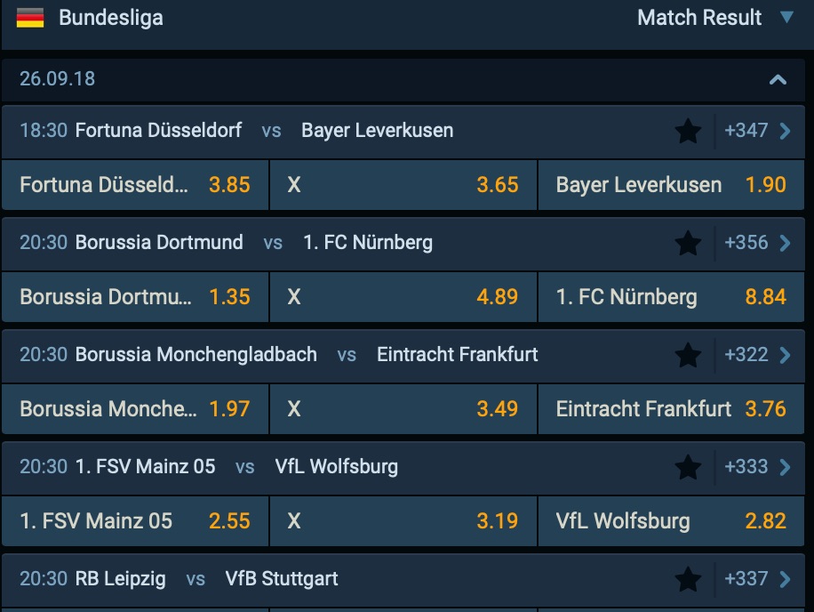 Falconbet Sportwetten Spieltiefe