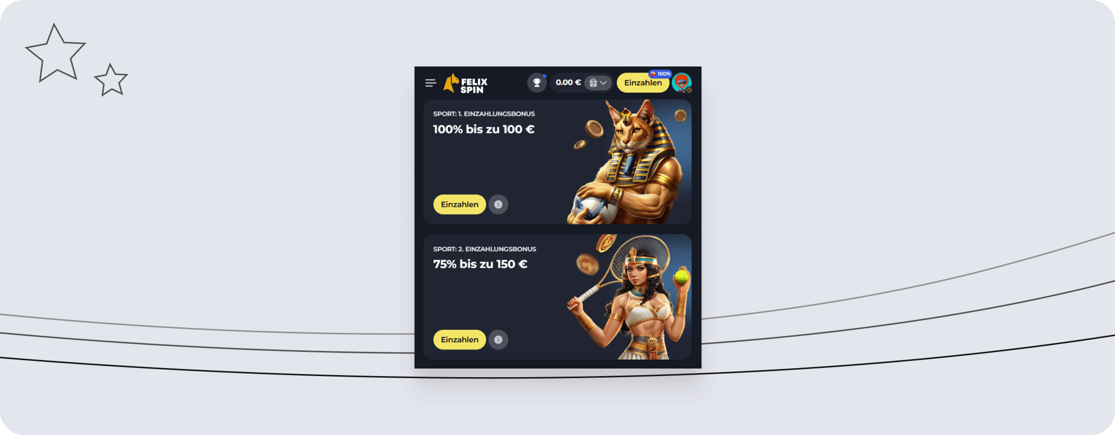 Eine Übersicht der Bonus-Aktionen bei Felixspin.