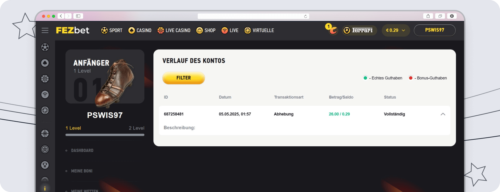 Fezbet Auszahlung