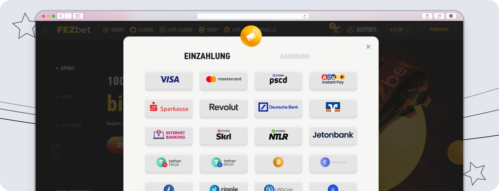 Fezbet Einzahlung