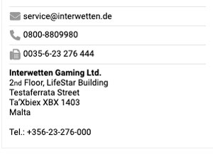 Kontaktwege bei Interwetten
