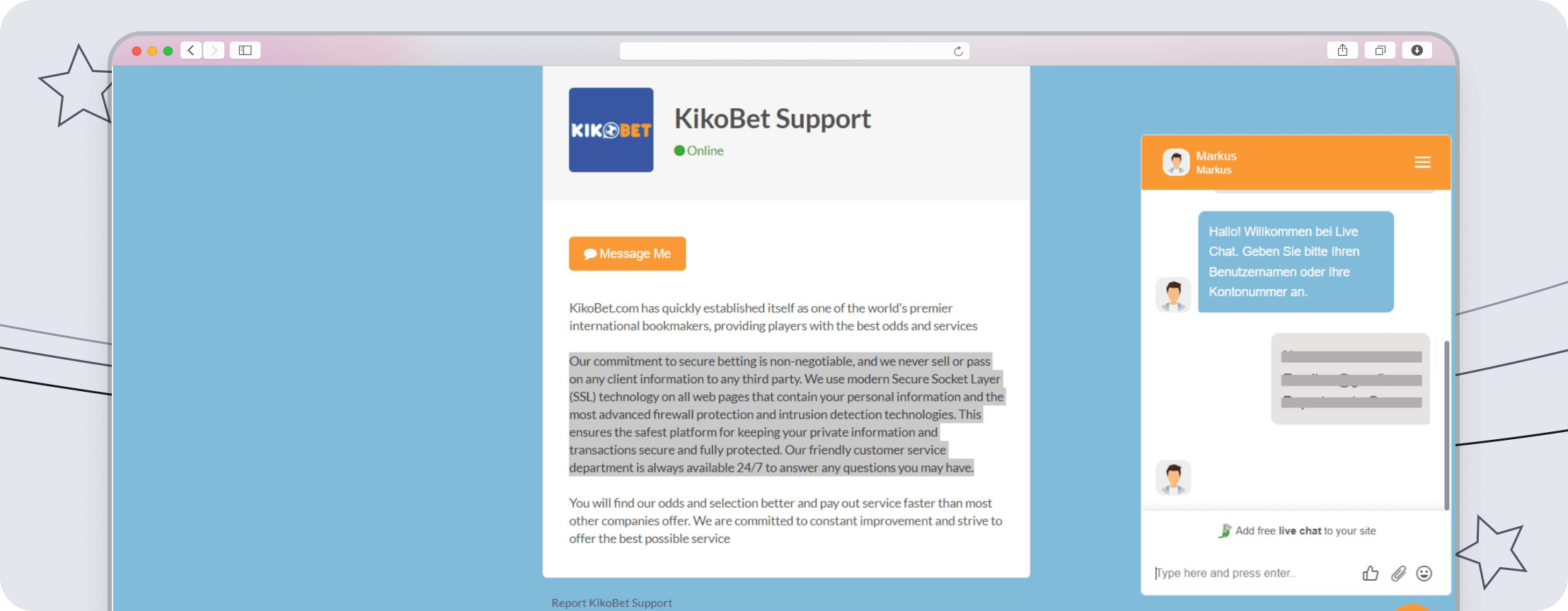 KikoBet-Kundenservice-Chat
