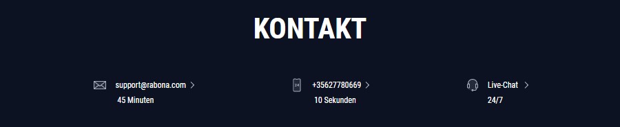 Kontaktmöglichkeiten von Rabona