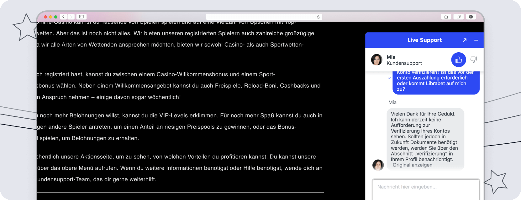 Librabet Support im Live-Chat