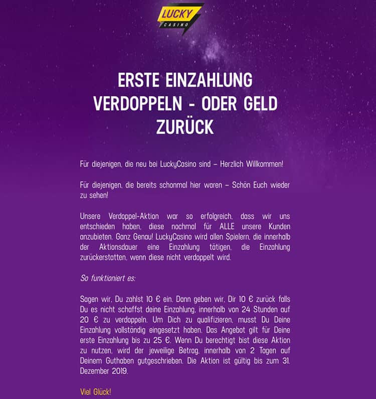 Lucky Sports Erfahrung- Bonus