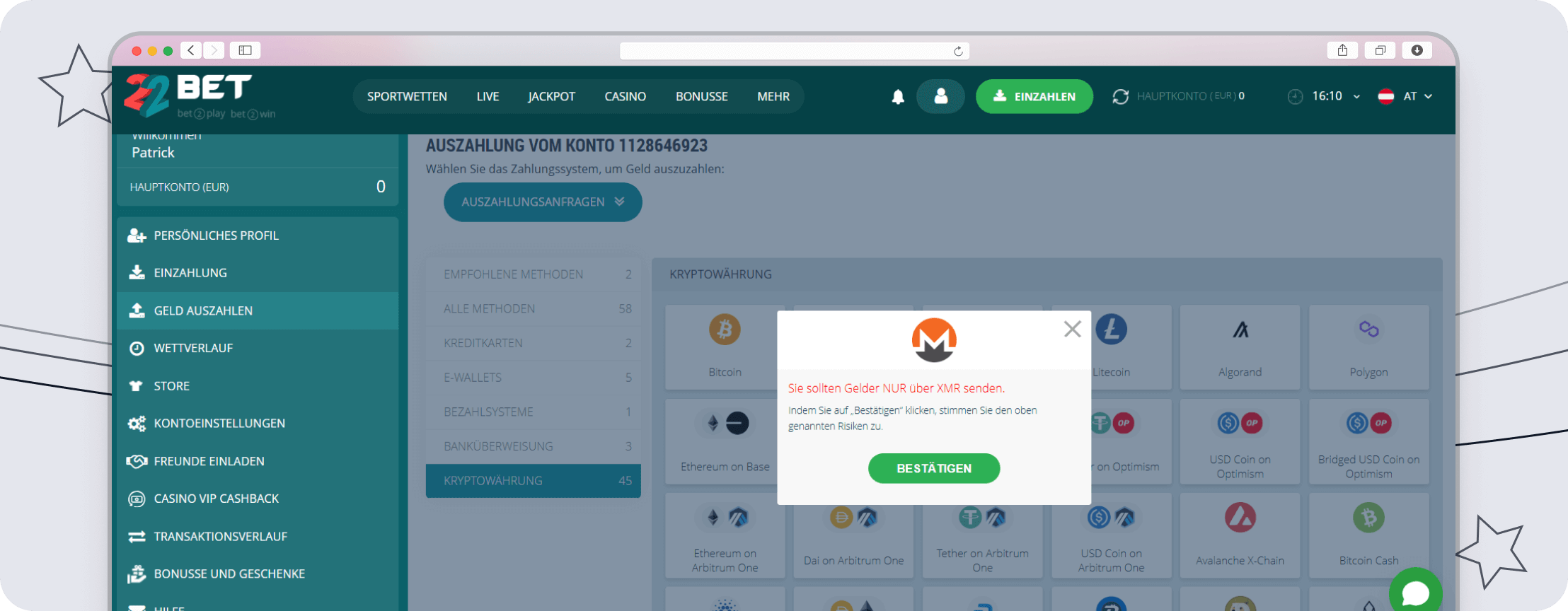Monero Auswahlen