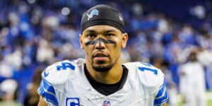 Amon-Ra St. Brown auf dem Spielfeld für die Detroit Lions
