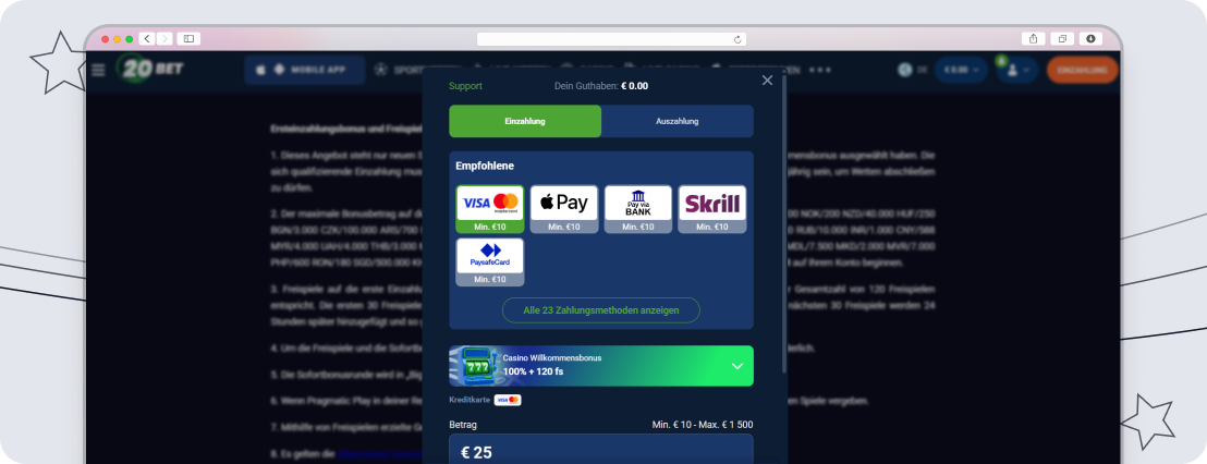 Online Casino Bonus aktivieren