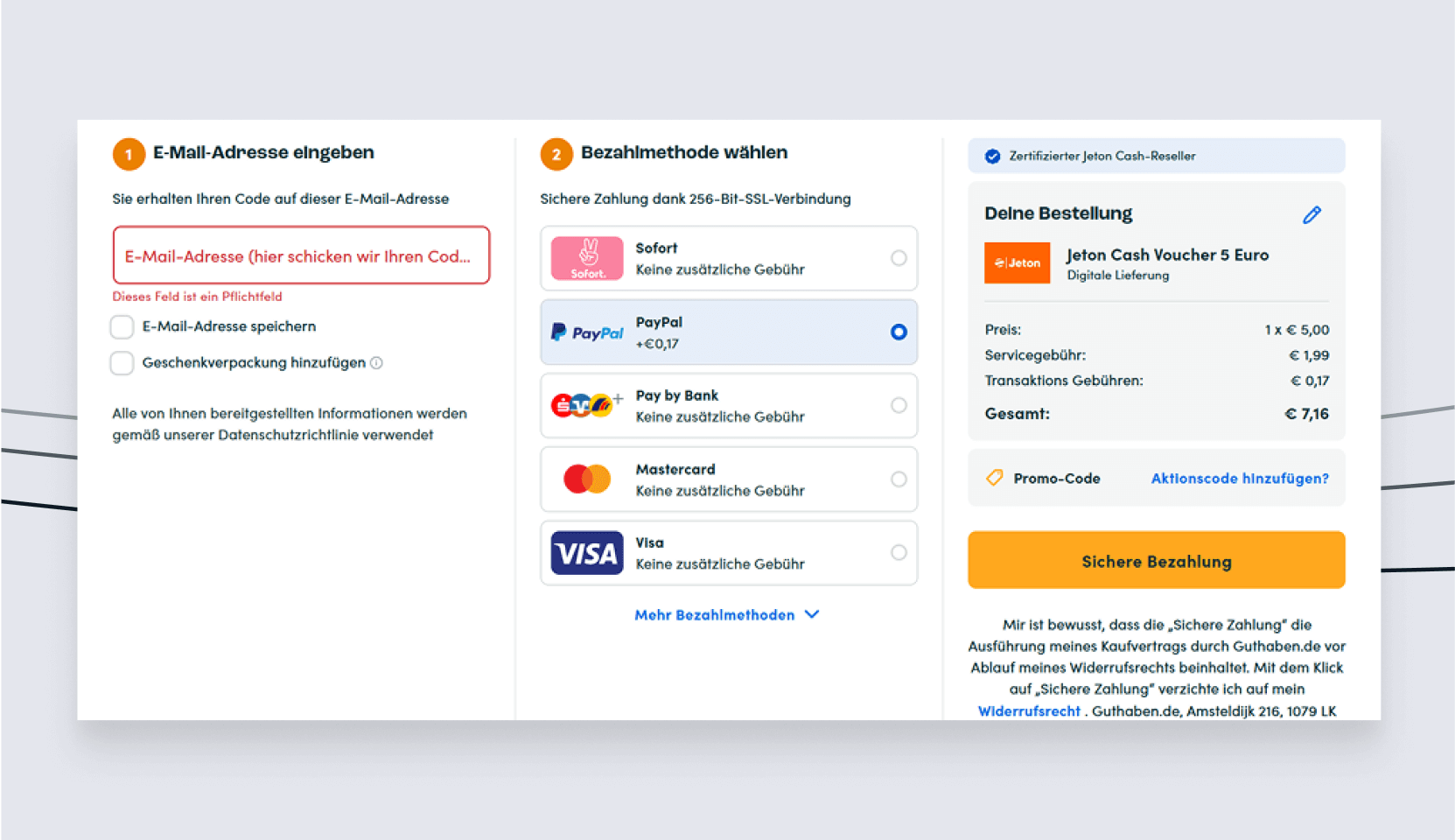 Paypal Einzahlung Schritt 2
