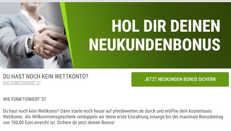 Pferdewetten.de Neukundenbonus